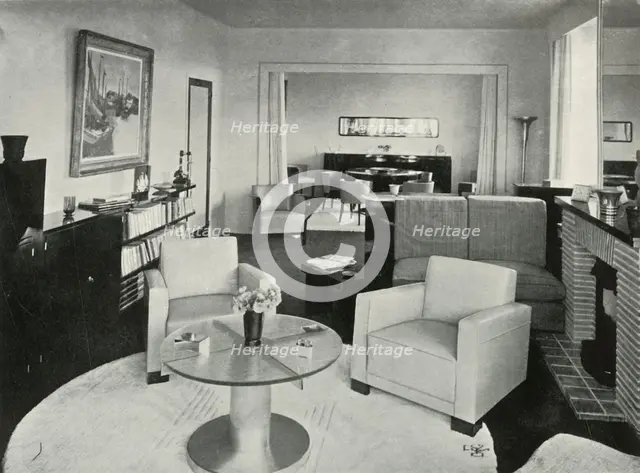 'Studio and dining-room in house in Brussels', 1937. Creator: Unknown.
