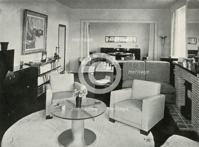 'Studio and dining-room in house in Brussels', 1937. Creator: Unknown.