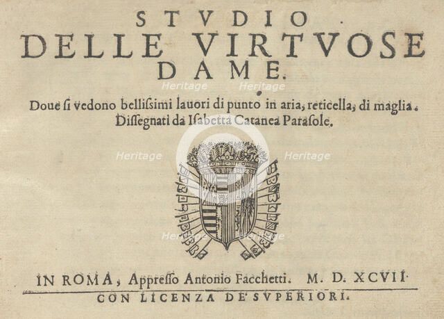Studio delle virtuose Dame, 1597. Creator: Isabella Catanea Parasole.