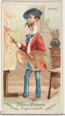 Studio, from World's Dudes series (N31) for Allen & Ginter Cigarettes, 1888. Creator: Allen & Ginter
