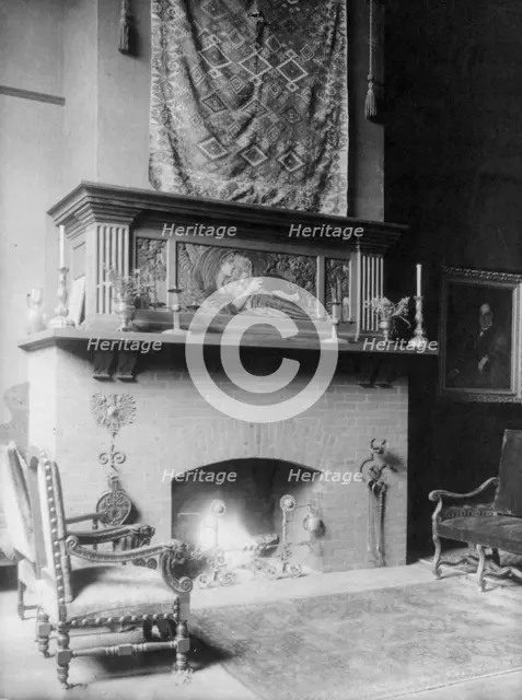 Studio in house of Edward Lind Morse, R St., Washington, D.C., between 1890 and 1950. Creator: Frances Benjamin Johnston.