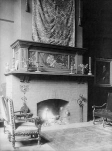 Studio in house of Edward Lind Morse, R St., Washington, D.C., between 1890 and 1950. Creator: Frances Benjamin Johnston