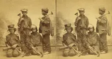 Studio portait of young chimney sweeps, (1868-1900?). Creator: O. Pierre Havens