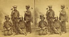 Studio portait of young chimney sweeps, (1868-1900?). Creator: O. Pierre Havens