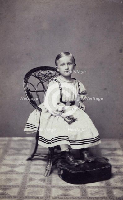 Studio portrait of a 3 year old girl, c1870. Artist: Unknown
