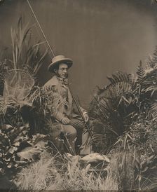 Studio Portrait of a Man Posed with Fishing Gear / The Fisherman, about 1860. Creator: Unknown