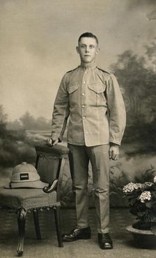 Studio portrait of a soldier of C Company, 2nd Battalion the King's Regiment, Iraq, 1926