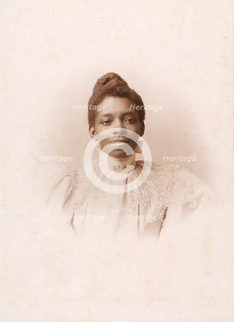 Studio portrait of a woman, c1890-c1899. Creators: Van Wagner, Unknown.