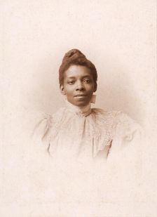 Studio portrait of a woman, c1890-c1899. Creators: Van Wagner, Unknown