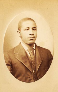 Studio portrait of a young man wearing tie and stick pin, c1880-c1889. Creator: M Stahn