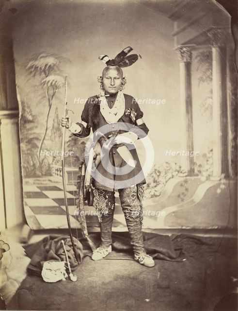 Studio Portrait of Plains Indian, ca. 1860. Creator: Unknown.