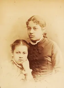 Studio portrait of two young women, c1860-c1869. Creator: HD Garns & Co