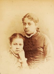 Studio portrait of two young women, c1860-c1869. Creator: HD Garns & Co