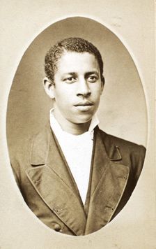 Studio portrait of unidentified young man, c1870-c1879. Creator: M Stahn