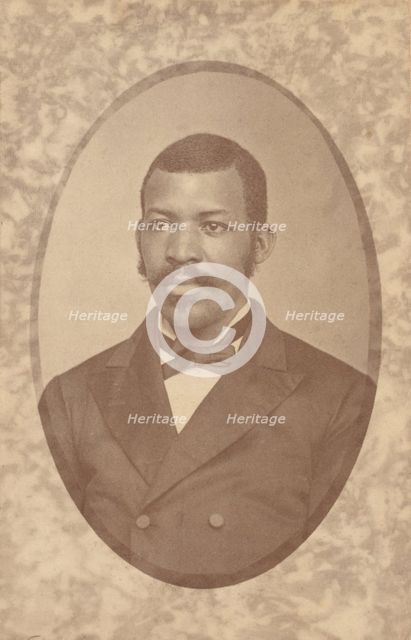 Studio portrait of unidentified man wearing double-breasted jacket, c1870-c1880. Creator: F Wagner & Sons.