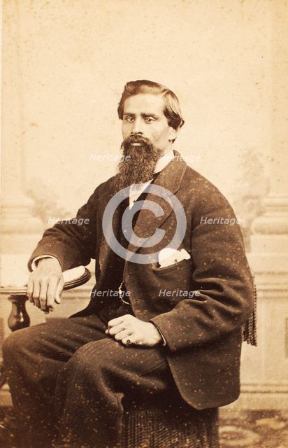 Studio protrait of unidentified man dated July 3, 1868. Creator: Bradley & Rulofson.