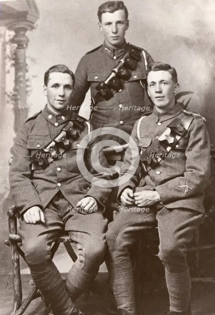 Studio shot of the Walford brothers (Rowntree employees) in army uniform, 1916. Artist: Unknown