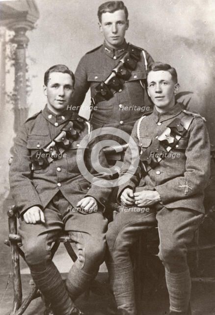 Studio shot of the Walford brothers (Rowntree employees) in army uniform, 1916. Artist: Unknown