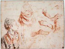 Study 1716-1718. Artist: Jean-Antoine Watteau
