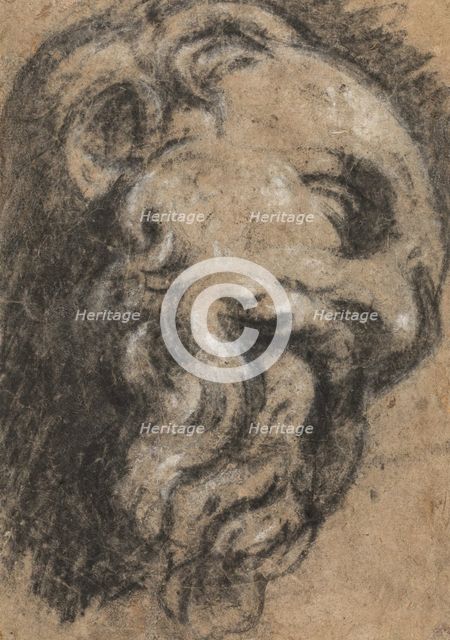 Study after Michelangelo's Saint Damian, c.between 1545 and 1550. Creator: Jacopo Tintoretto.