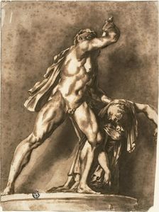 Study after The Dying Gaul Killing His Wife and Himself, n.d. Creator: Probably Jan de Bisschop (Dutch, c. 1628-1671) or possibly Henry Bone, R.A. (English, 1755-1834)