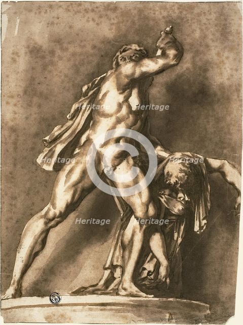Study after The Dying Gaul Killing His Wife and Himself, n.d. Creator: Probably Jan de Bisschop (Dutch, c. 1628-1671) or possibly Henry Bone, R.A. (English, 1755-1834).