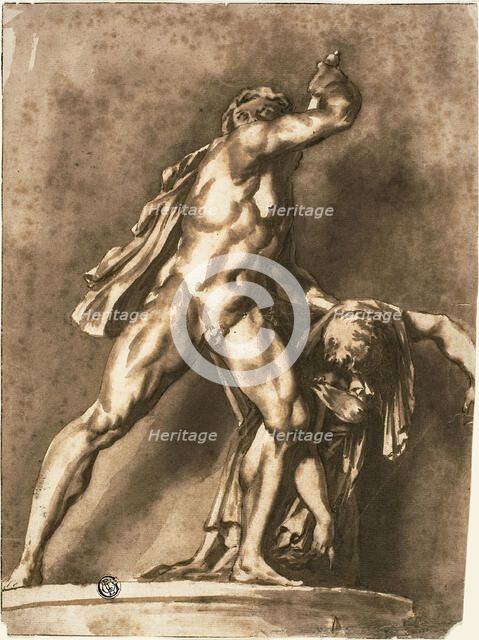 Study after The Dying Gaul Killing His Wife and Himself, n.d. Creator: Probably Jan de Bisschop (Dutch, c. 1628-1671) or possibly Henry Bone, R.A. (English, 1755-1834).