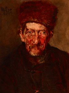 Study: Bust of a Man / Bust of a Woman-Two-sided Painting, 1875. Creator: Max Liebermann