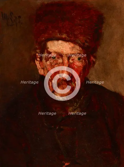 Study: Bust of a Man / Bust of a Woman-Two-sided Painting, 1875. Creator: Max Liebermann.