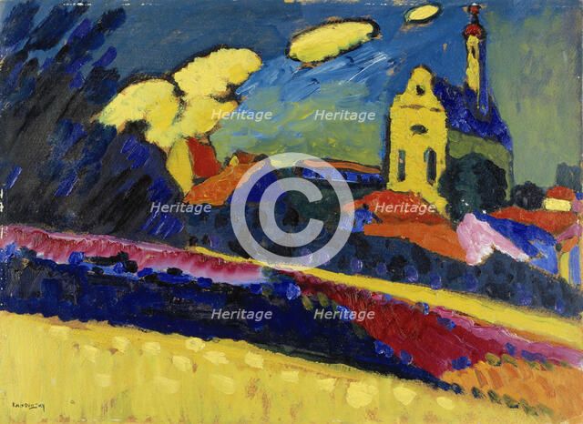 Study for Murnau - Landscape with Church , 1909. Creator: Kandinsky, Wassily Vasilyevich (1866-1944).