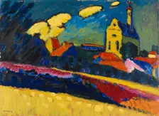Study for Murnau - Landscape with Church , 1909. Creator: Kandinsky, Wassily Vasilyevich (1866-1944)
