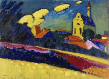 Study for Murnau - Landscape with Church , 1909. Creator: Kandinsky, Wassily Vasilyevich (1866-1944)