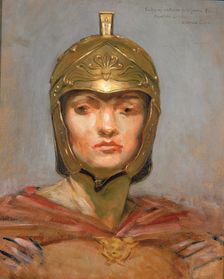 Study for Mural for Appellate Court Building, New York; "Statute Law", Helmet for Figure of "Force", Creator: Kenyon Cox