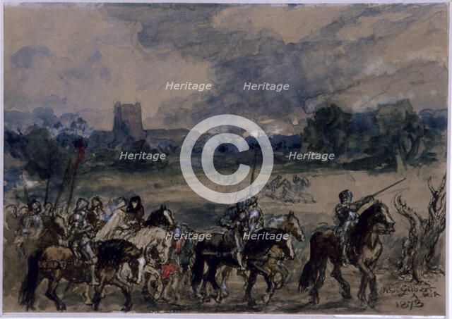 'Study for Margaret of Anjou taken Prisoner after the Battle of Tewkesbury', 1873. Artist: Sir John Gilbert