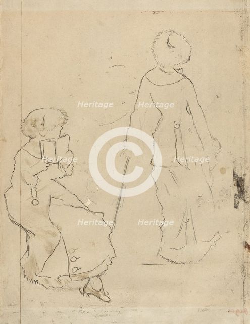 Study for "Mary Cassatt at the Louvre" [verso], c. 1879. Creator: Edgar Degas.