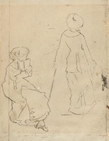 Study for "Mary Cassatt at the Louvre" [verso], c. 1879. Creator: Edgar Degas