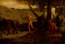 Study for Mercury Leading the Cows of Argus to Water between 1846 and 1848. Creator: Jean Francois Millet