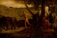 Study for Mercury Leading the Cows of Argus to Water between 1846 and 1848. Creator: Jean Francois Millet