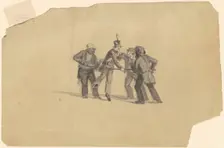 Study for "Militia Training" [recto], c. 1841. Creator: James Goodwyn Clonney