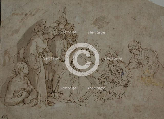 Study for Miracle of Saint Bernardino of Siena, c.1602. Creator: Ventura Salimbeni.