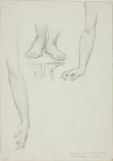 Study for Mirror of Venus: Arms and Feet of Venus, c. 1873-77. Creator: Sir Edward Coley Burne-Jones