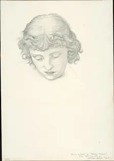 Study for Mirror of Venus: Head, c. 1873-77. Creator: Sir Edward Coley Burne-Jones