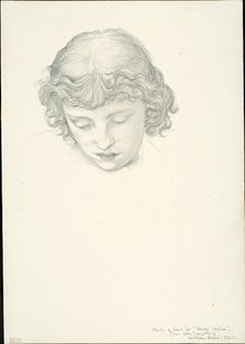 Study for Mirror of Venus: Head, c. 1873-77. Creator: Sir Edward Coley Burne-Jones