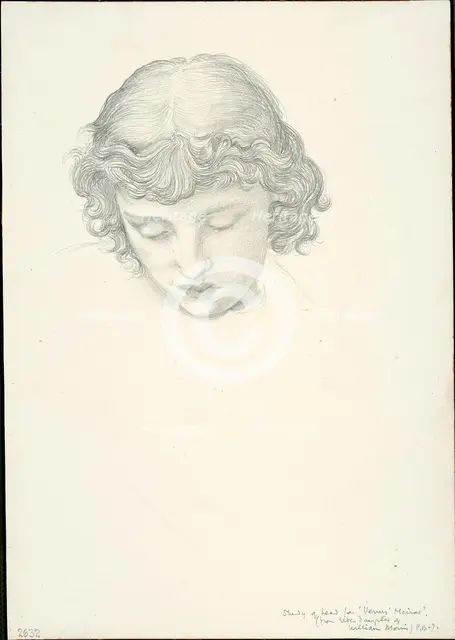 Study for Mirror of Venus: Head, c. 1873-77. Creator: Sir Edward Coley Burne-Jones.
