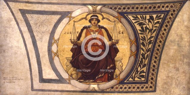 Study for Mosaic, Wisconsin State Capital, "Justice", ca. 1913. Creator: Kenyon Cox.