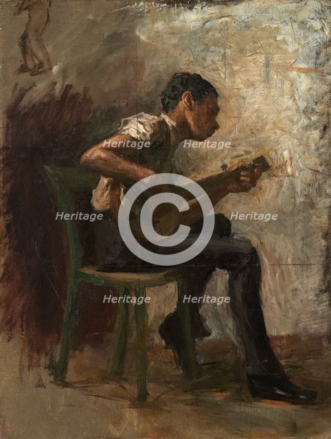 Study for "Negro Boy Dancing": The Banjo Player, probably 1877. Creator: Thomas Eakins.