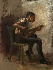 Study for "Negro Boy Dancing": The Banjo Player, probably 1877. Creator: Thomas Eakins