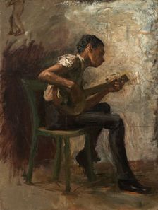 Study for "Negro Boy Dancing": The Banjo Player, probably 1877. Creator: Thomas Eakins