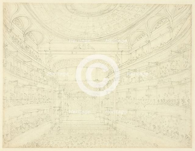 Study for New Covent Garden Theater, from Microcosm of London, c. 1810. Creator: Augustus Charles Pugin.