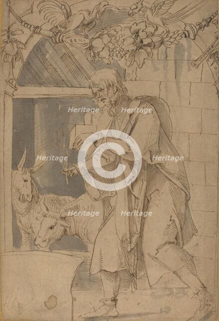 Study for One of Two Stained Glass Paintings Representing the Nativity, probably c. 1510. Creator: Hans von Kulmbach.